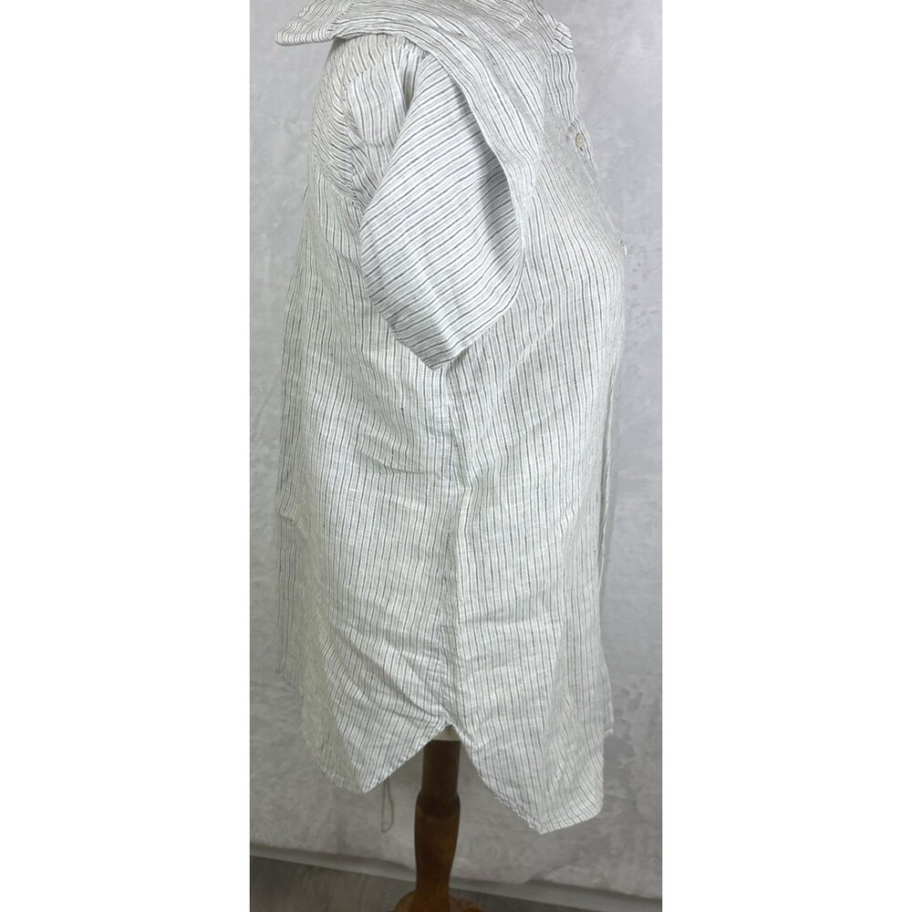Eileen Fisher 100% Linen Button Front Blouse Striped Multicolor Size XS - Picture 7 of 9